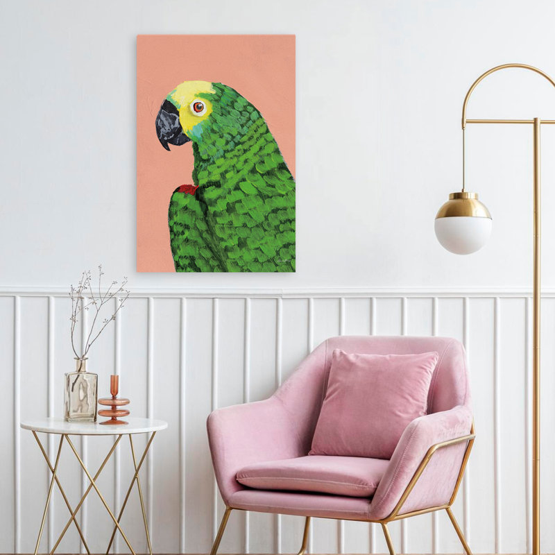 Tête de perroquet - animaux oiseaux noir vert, H 24 po x l 16 po