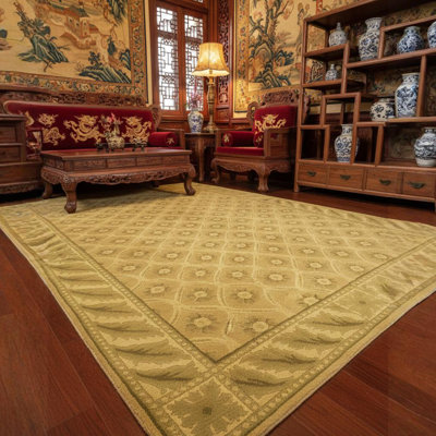 Aadi Hand Knotted Wool Tan/Gray Area Rug