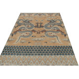 Distressed Homage Hand Knotted Wool Animal Print Area Rug