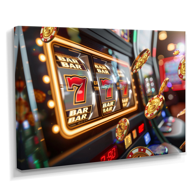 Machine à sous Jackpot Winner III, Toile tendue, H 34 po x l 44 po x P 1,5 po