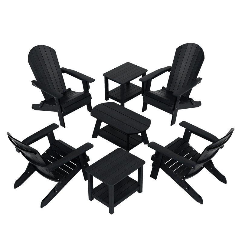 Arrlo 4 - Person Patio Conversation Set, Black