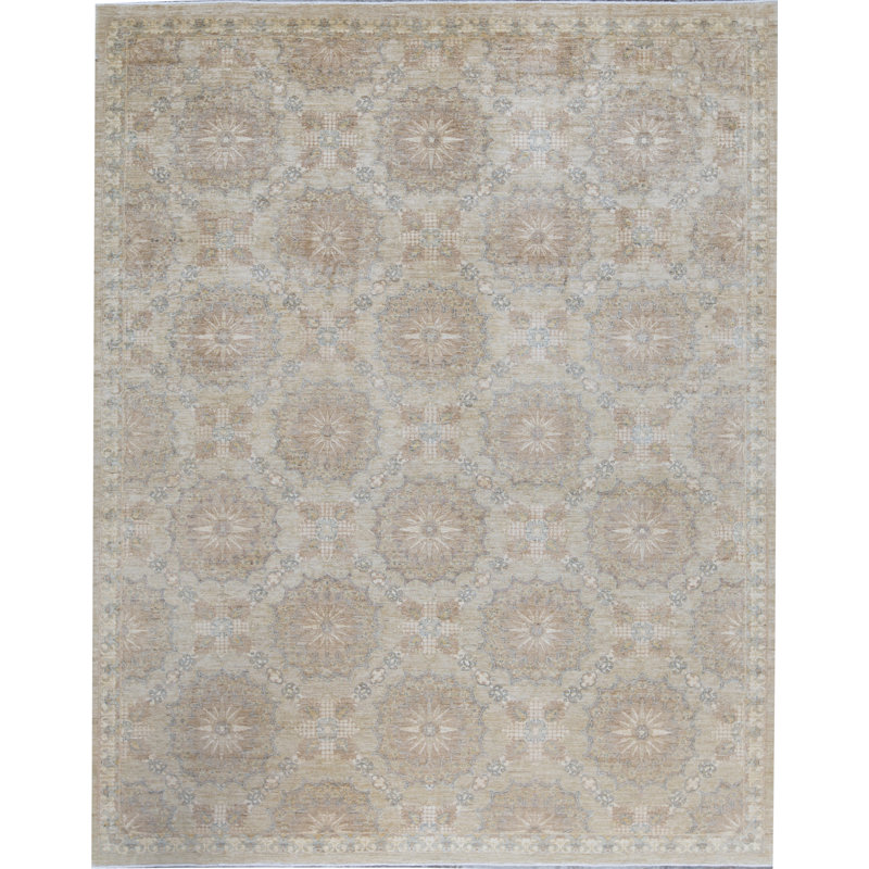 Ziegler Hand-Knotted High-Quality Green Area Rug