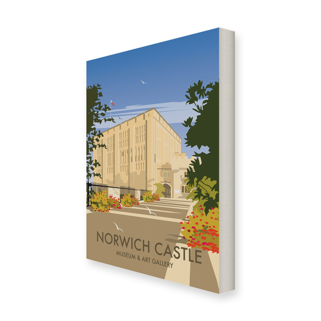 Norwich Castle, Norfolk by Dave Thompson Vintage Advertisement on Canvas