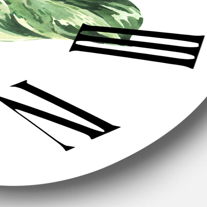 Feuilles vertes tropicales en été I - horloge murale tropicale, Grand