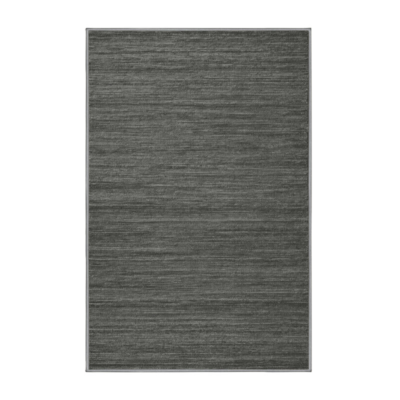 Machine Washable Solid Gray Area Rug, Rectangle 5' x 8'