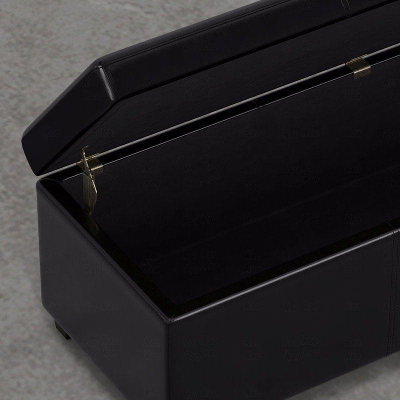 Repose-pieds Basic (type banc), très grand rangement (type banc), Noir