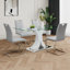 Table en verre de style moderne, design transparent élégant, base de support durable, ensemble de chaises de salle à manger, pieds de chaise galvanisés, convient aux cuisines de restaurant (ensemble de 5)-126959341
