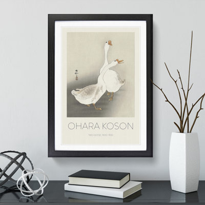 Two Geese by Ohara Koson - Picture Frame Painting