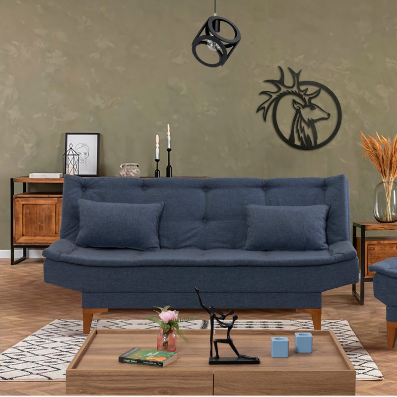 Avenlea Faux Leather Sofa Bed, Dark Blue