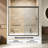 Double Sliding Tub Door Aluminum Frame with 1/4" (6mm) Clear Tempered Glass-119291190-129223737