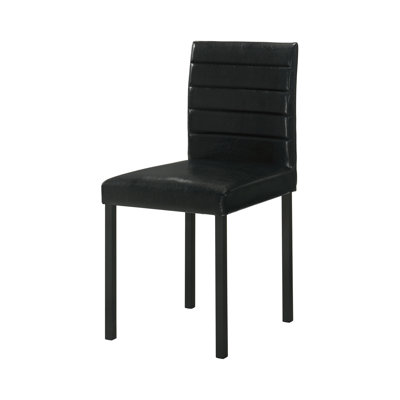 17.4" W Transitional Dining Side Chair, Black