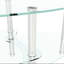 Table basse ovale transparente en verre, table moderne avec pieds en acier inoxydable, table à thé en verre à 3 couches pour le salon