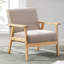 Chaise d'appoint Mid-Century moderne en bois massif avec revêtement en similicuir-706747585