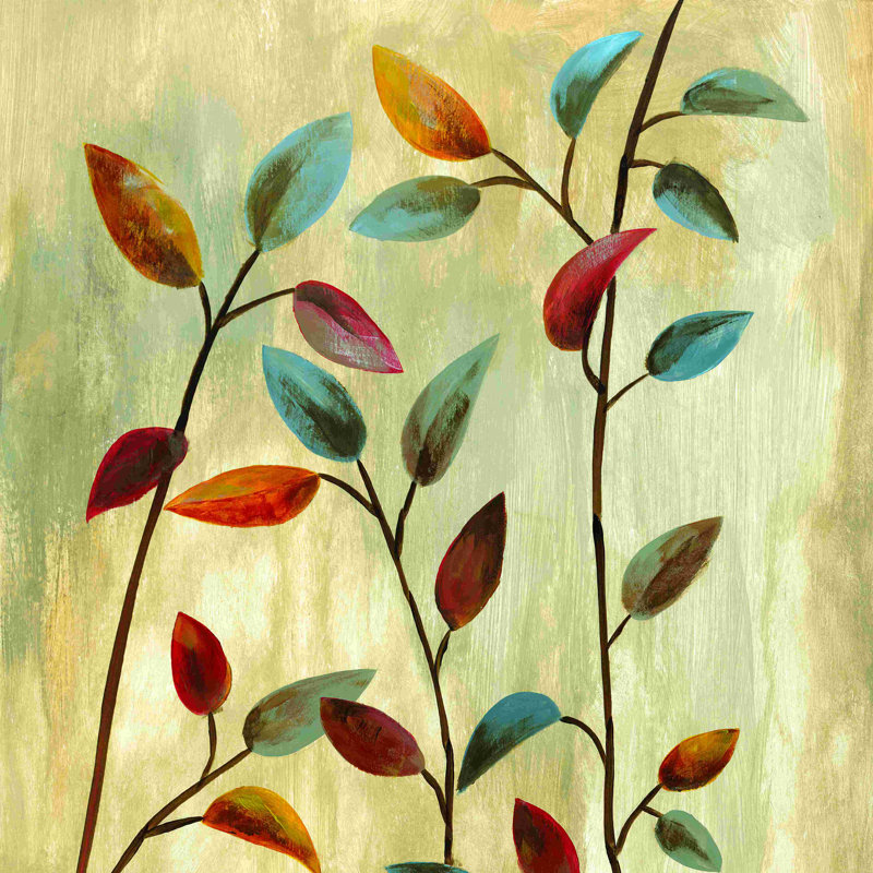 Jewel Leaves - Impression sur toile tendue, L 12 po x H 12 po