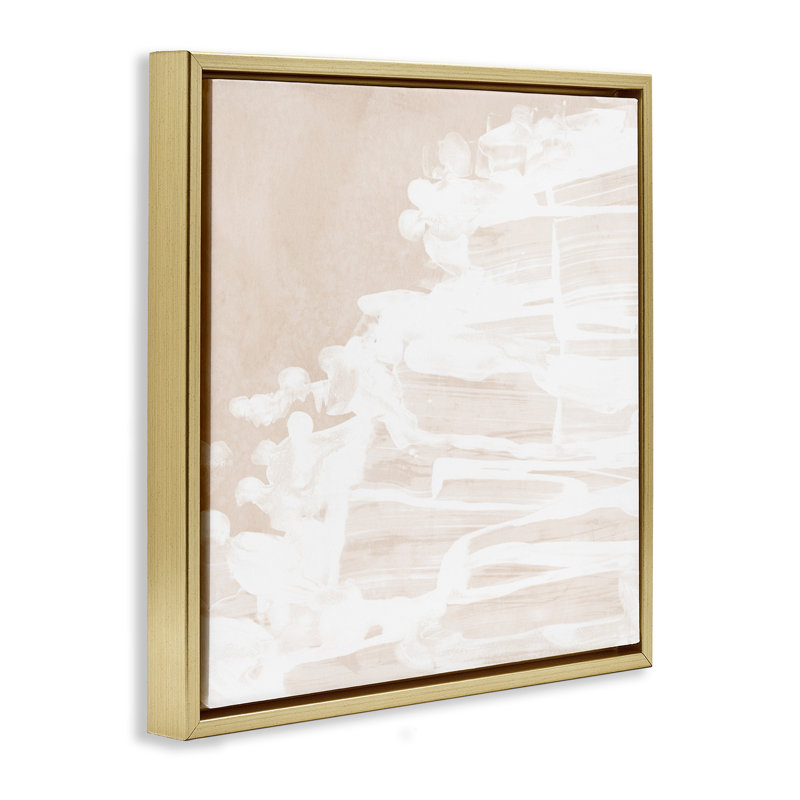 "Abstract Beach Splash", art mural sur toile par June Erica Vess, Cadre flottant métallique doré, H 25 po x l 25 po