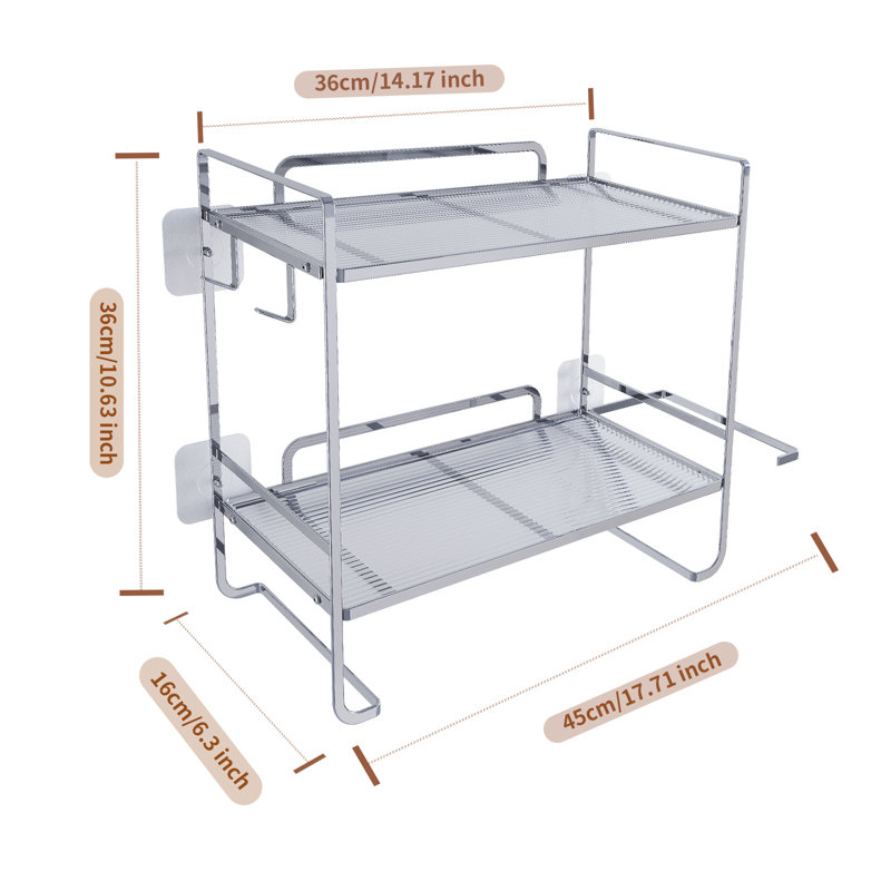 Metal Bathroom Shelves, White