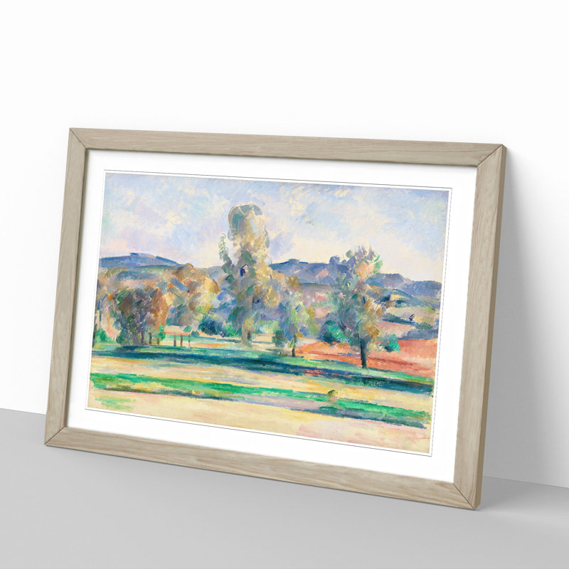 Autumn Landscape by Paul Cezanne - Picture Frame Painting, 27cm H x 36cm W x 2cm D, Oak