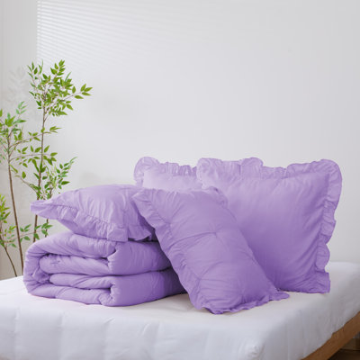 5 Piece Romantic Princess Pintuck Comforter Set