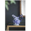 Vase en forme de pot à lait en céramique bleu et blanc avec motif floral et poignée