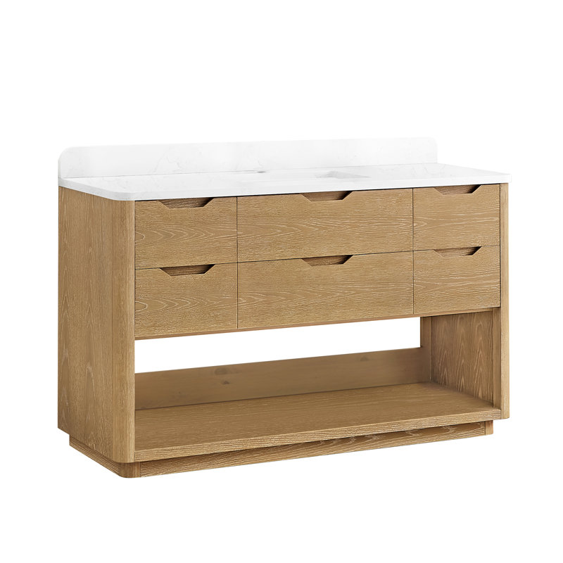 Meuble-lavabo simple 55 po Kaiser, Gris cendré délavé