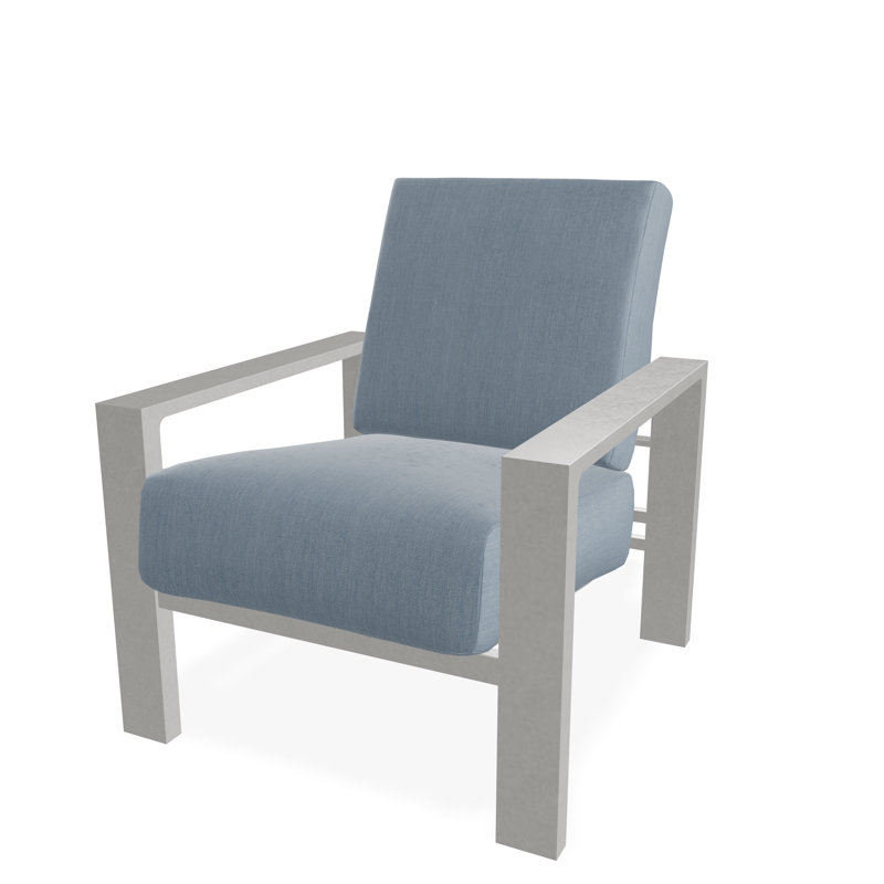 Larssen Deep Seating Cushion Arm Chair, Snow, Canvas Haze