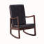 Chaise berçante en cuir synthétique brun foncé Raina avec finition espresso pour plus de confort et de style