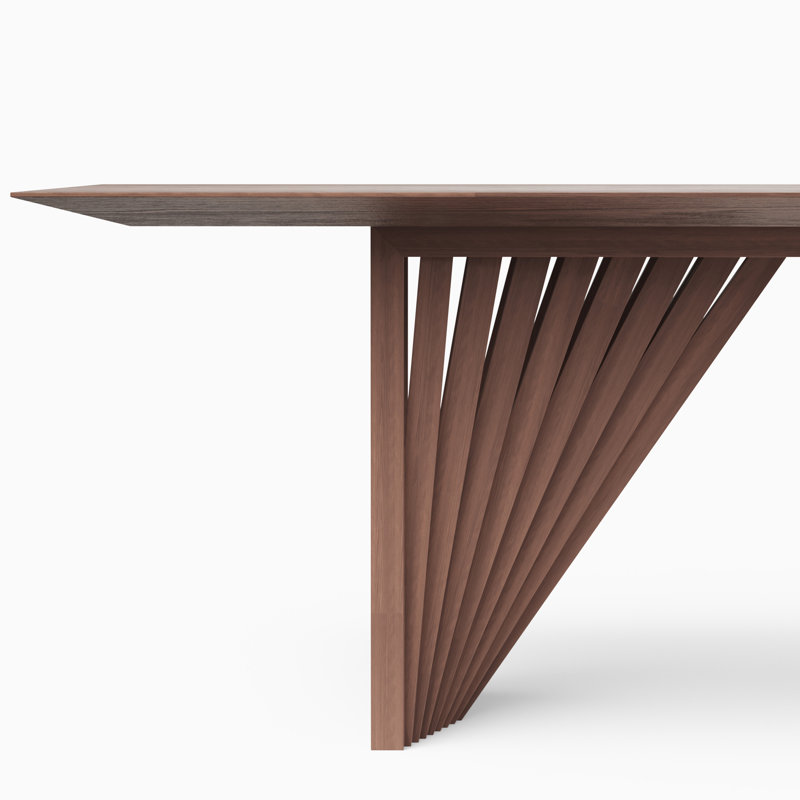 Modern Brazilian Laguna Glass Top Dining Table, Nogal