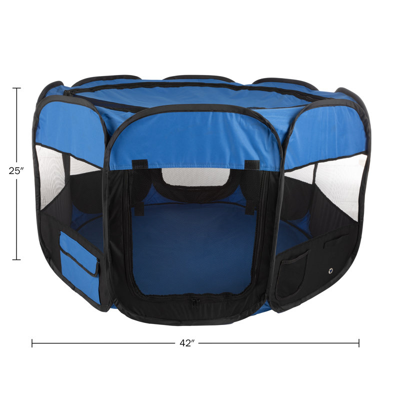  Pet Maker 42"x25" Pop-Up Pet Playpen, Blue