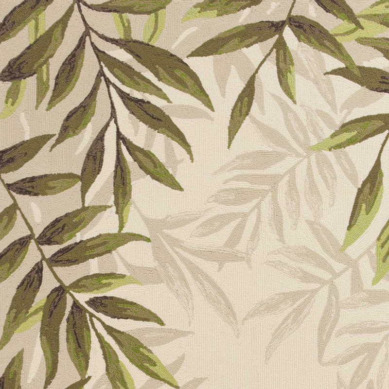 Salvato 3' X 5' Sand Floral Handmade Indoor Outdoor Area Rug, Rectangle 7'6" x 9'6"