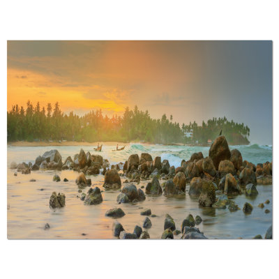Reproduction de photo sur toile tendue, reproduction de mer romantique rocky of sri lanka