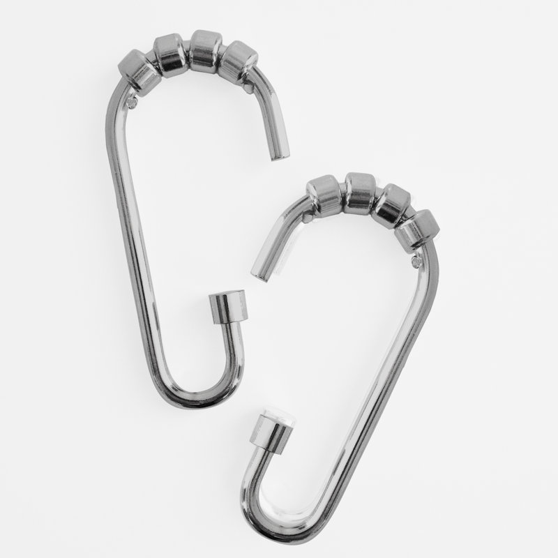 Premium Aluminum Rust Resistant Shower Curtain Hook, Satin Nickel