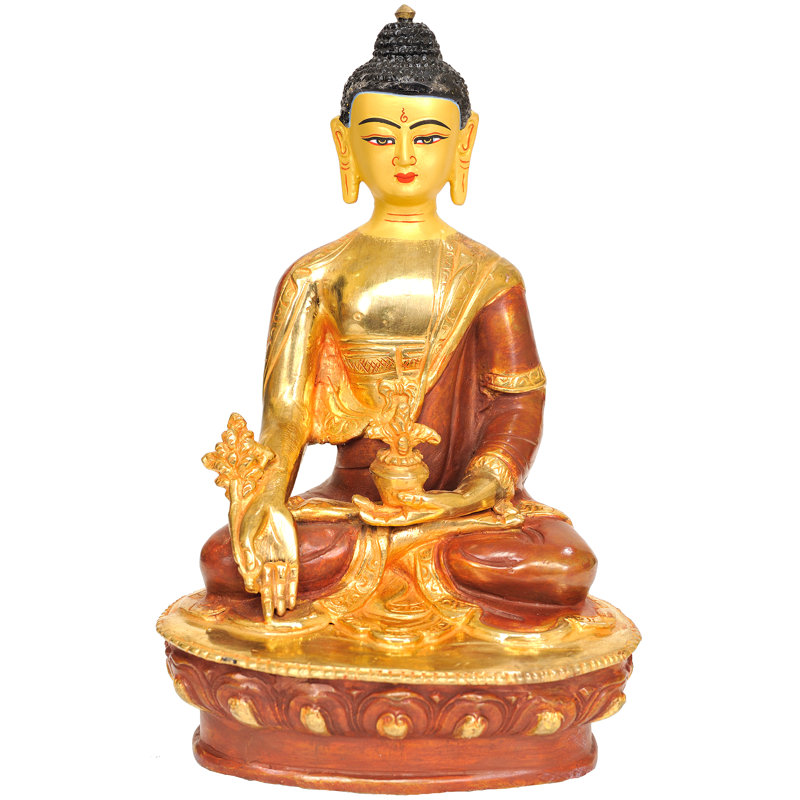Statue de bouddha tibétain bouddha en laiton - Sculpture de bouddha guérisseur fait à la main