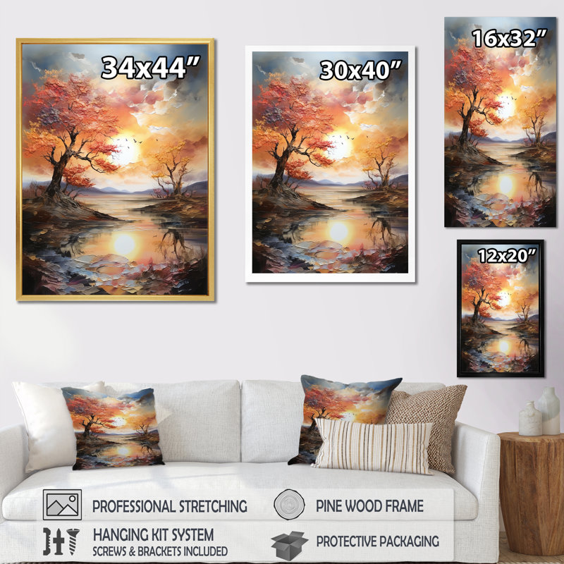 «Sunrise Charm», impression sur toile, H 20 po x l 12 po x P 1 po, Cadre flottant blanc