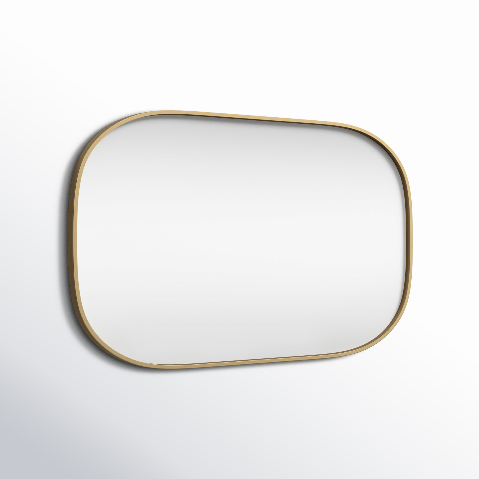 Sabine Metal Curved Oval Wall Mirror, Brass, 40" x 24"