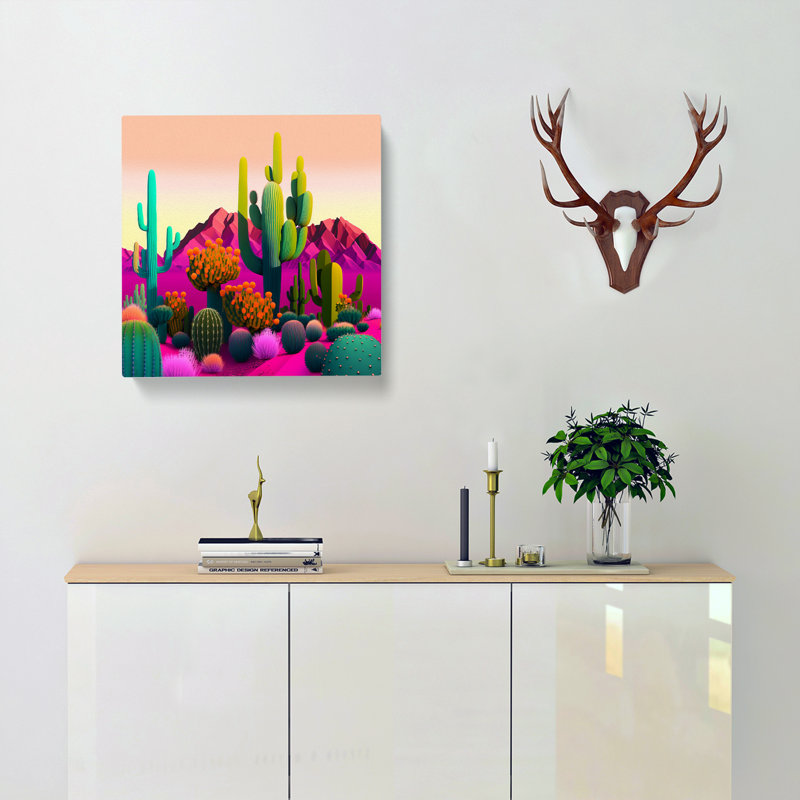 Cactus Colour Field Painting - Wrapped Canvas, 50cm H x 50cm W x 3cm D