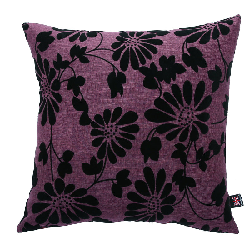Alta Floral Square Cushion, 43cm H x 43cm W x 18cm D, Purple