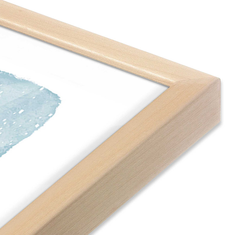 Imprimé hivernal d'hiver, H 13,5 po x l 13,5 po, Cadre en érable brut, bois massif