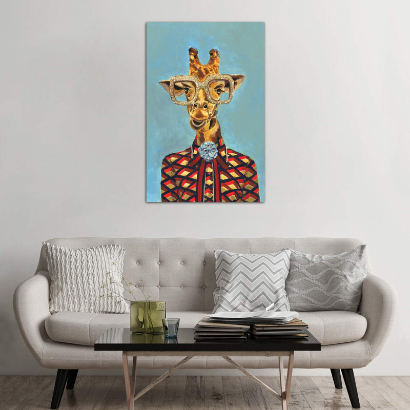 Girafe par Heather Perry - impression d'art graphique, H 48 po x l 32 po x P 1,5 po, Toile tendue