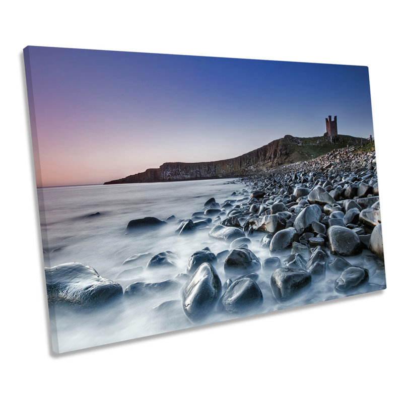 Dunstanburgh Castle Scene Sunset - Wrapped Canvas Print, 91.4cm H x 137.2cm W x 4cm D