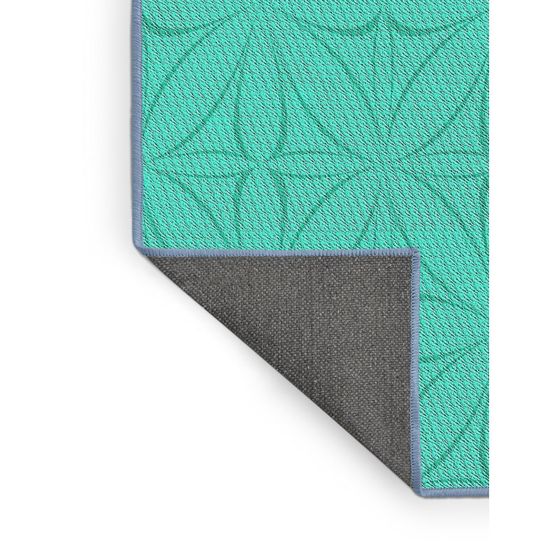Tapis vert à motif floral Gungnir, Rectangle 5 pi x 7 pi