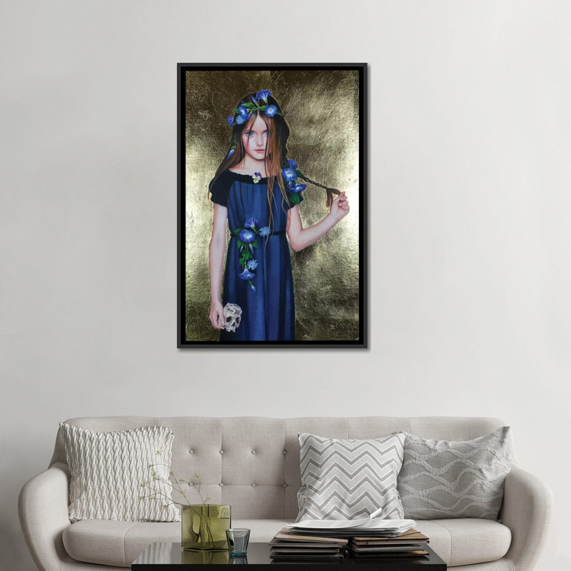 «Ophelia», impression sur toile, H 48 po x l 32 po x P 1,5 po, Toile avec cadre noir, Pas de tapis