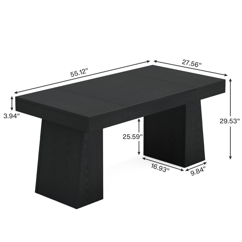 55-Inch Dining Table for 2-4, Black