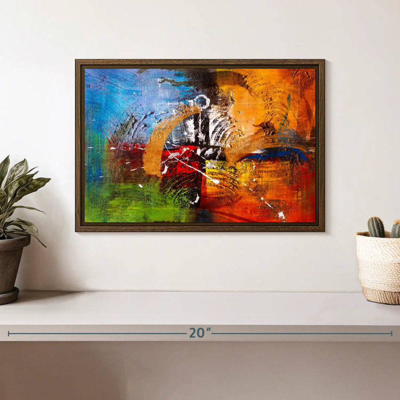 Tannen coloré, 13 po x 9 po, Cadre flottant en noyer