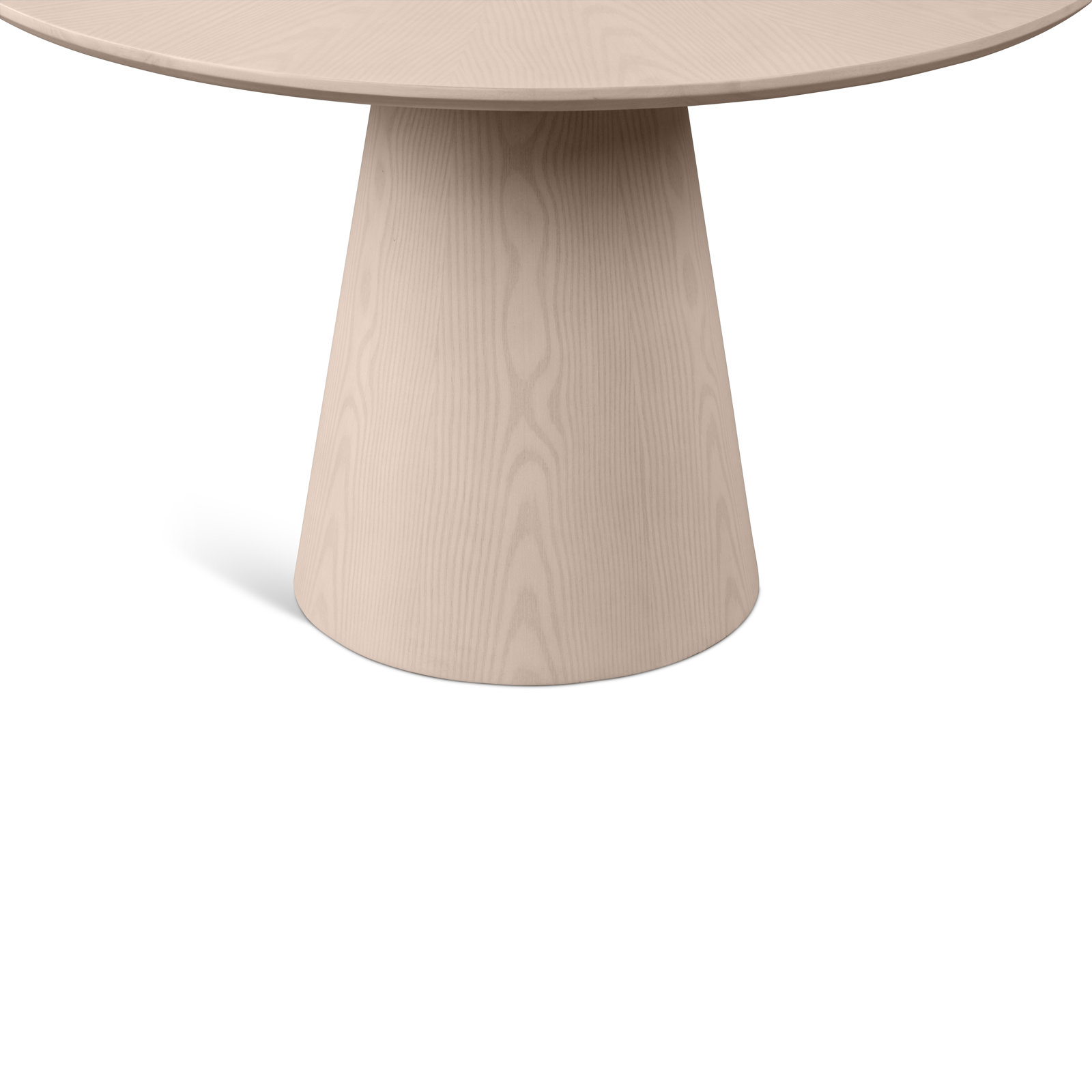 Modern Brazilian Burdon Wooden Top Round Dining Table, Nevoa