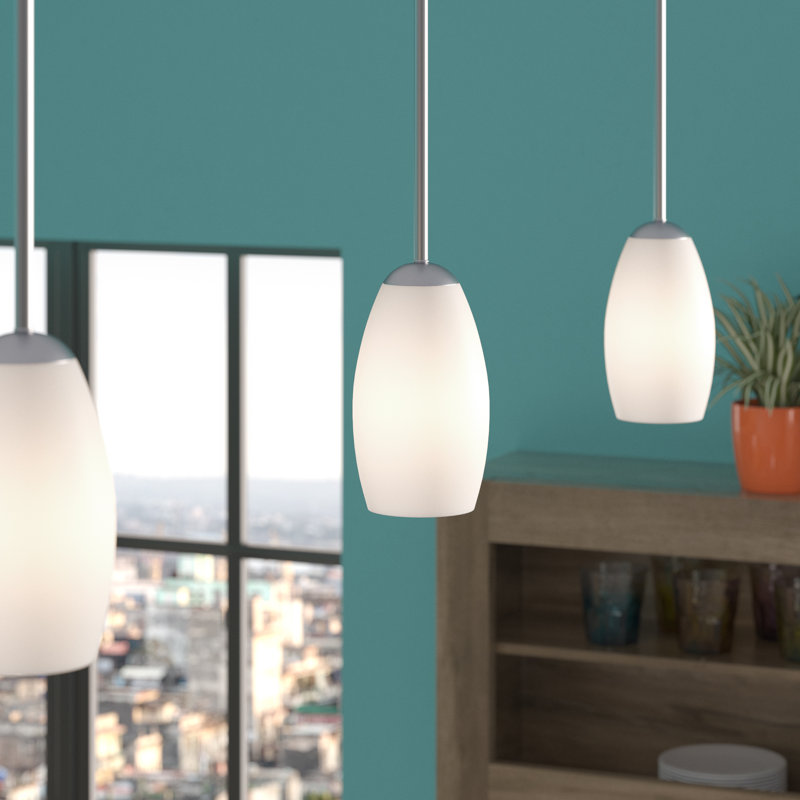 Luminaire suspendu en forme de cloche à 1 lumière Fudo, Nickel satiné