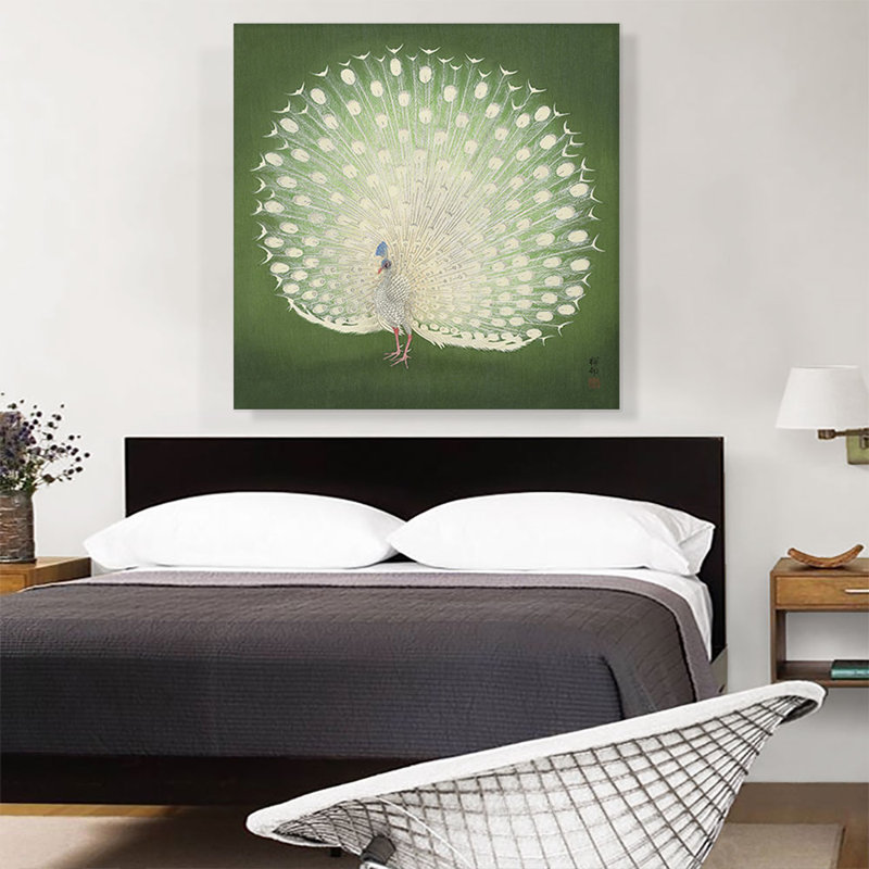 «Peacock» par Ohara Koson - impression sur toile tendue, H 36 po x l 36 po x P 1,5 po