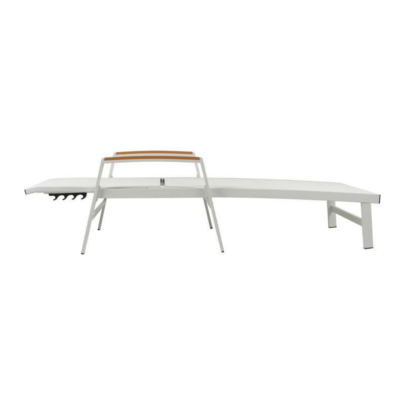 Yasmina Outdoor Metal Chaise Lounge Set, White, 4