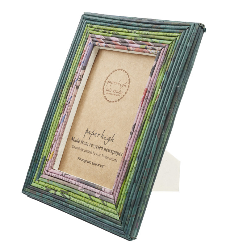 Paper Picture Frame, 10.2cm x 15.2cm, Green/Purple