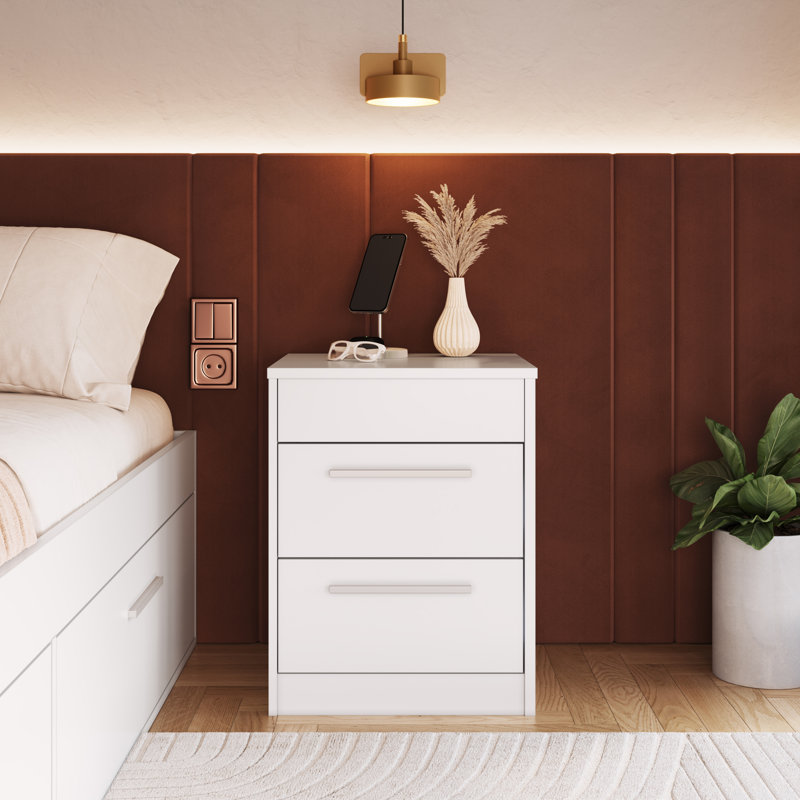 Hertford Montessori Modern Nightstand With Hidden Compartment – Lockable Storage Drawer – Compact Bedside Table For Bedroom Or Home Office