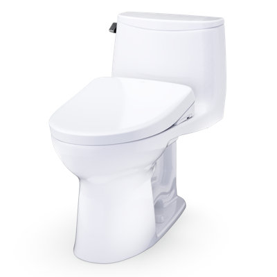 Toilette allongée une pièce à hauteur universelle 1,6 GPF avec CEFIONTECT TOTO Ultramax WASHLET + S7A - Coton blanc - MW6084736CSFG # 01